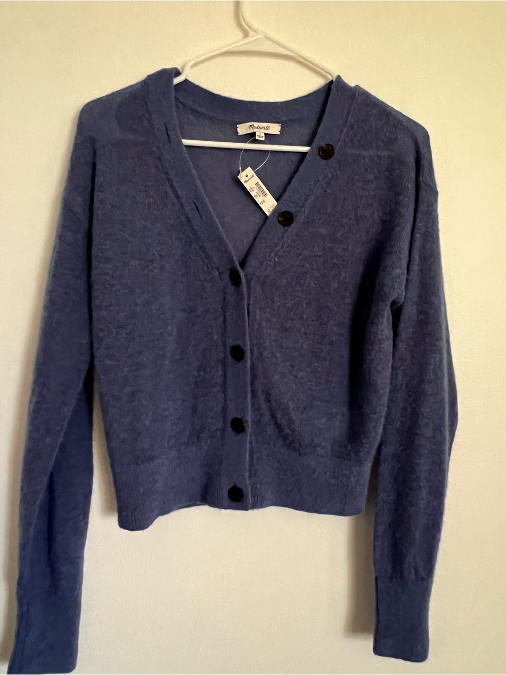 Madewell Periwinkle V-Neck Button-Up Cardigan